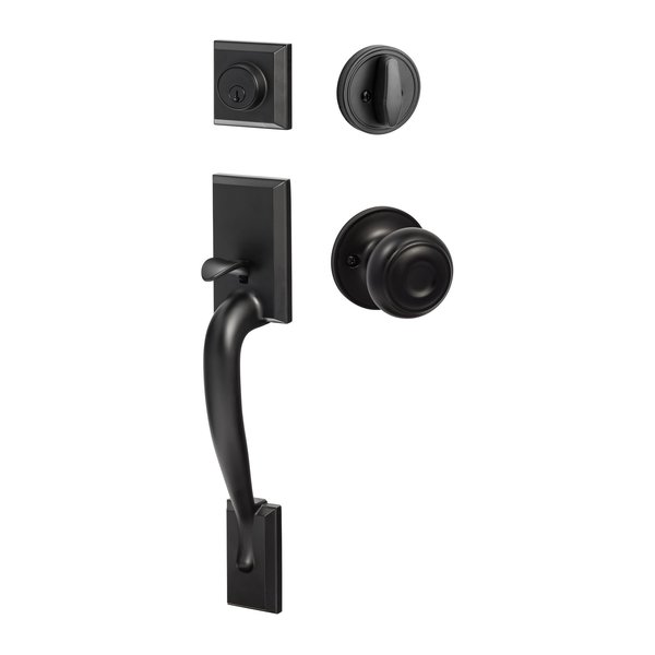 Sure-Loc Hardware Sure-Loc Hardware Madison Handleset, Juniper Handleset Knob, Flat Black MA507-JN FBL